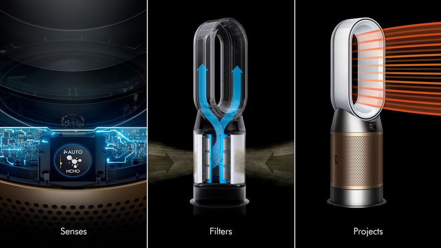 purificador dyson hotcool hp2 de-nox calefactor y purificador blancodorado
