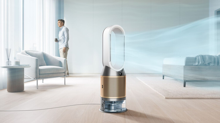 purificador dyson humidifycool ph2 de-nox ventilador humidificador y purificador blancodorado