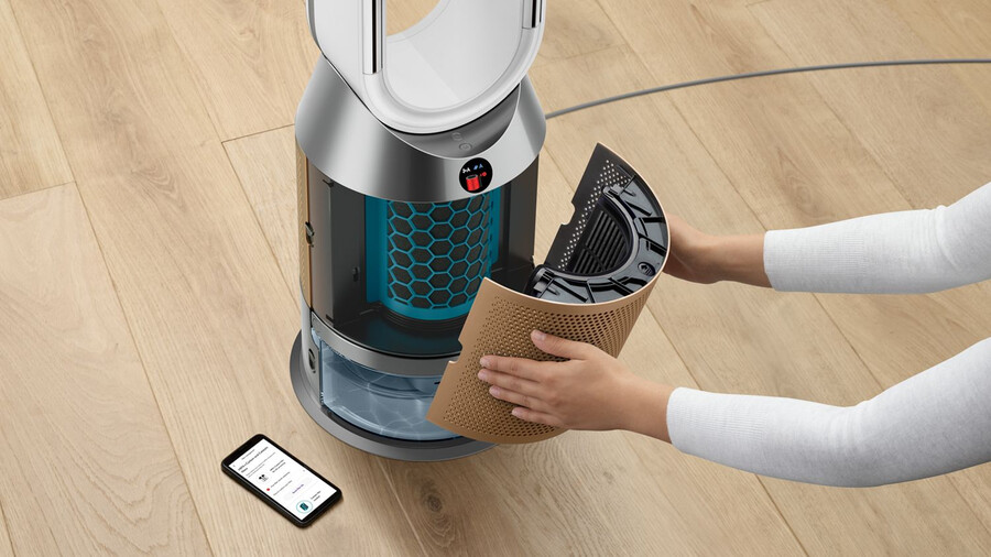 purificador dyson humidifycool ph2 de-nox ventilador humidificador y purificador blancodorado