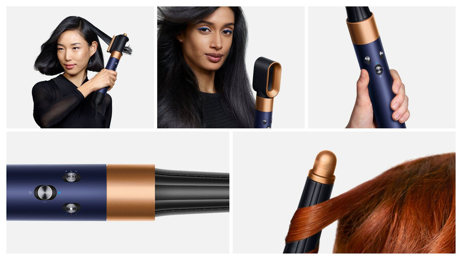 secador y moldeador multiusos dyson airwrap id - lisoondulado azul prusiacobre intenso