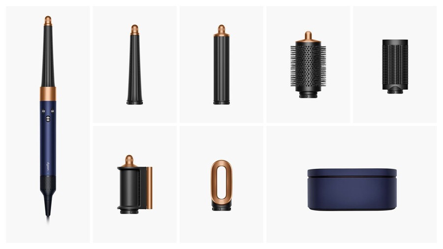 secador y moldeador multiusos dyson airwrap id - lisoondulado azul prusiacobre intenso