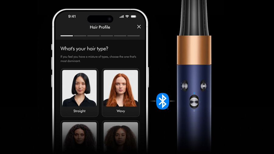 secador y moldeador multiusos dyson airwrap id - lisoondulado azul prusiacobre intenso
