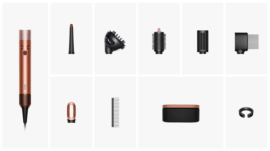 secador y moldeador multiusos dyson airwrap id con difusor seda ámbar