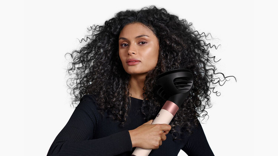 secador y moldeador multiusos dyson airwrap id con difusor seda ámbar