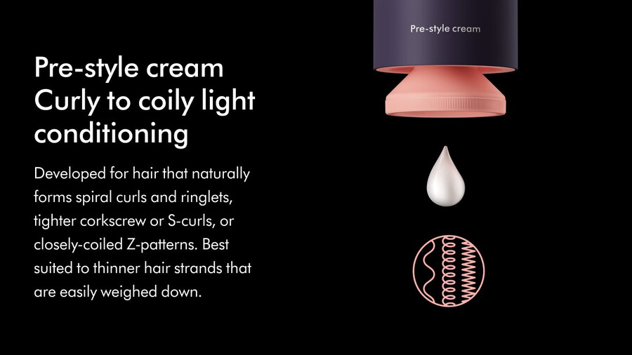 crema pre-peinado dyson chitosan acondicionador ligero para cabello rizado a crespo