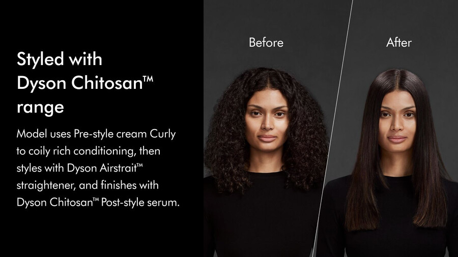 crema pre-peinado dyson chitosan acondicionador rico para cabello rizado a crespo